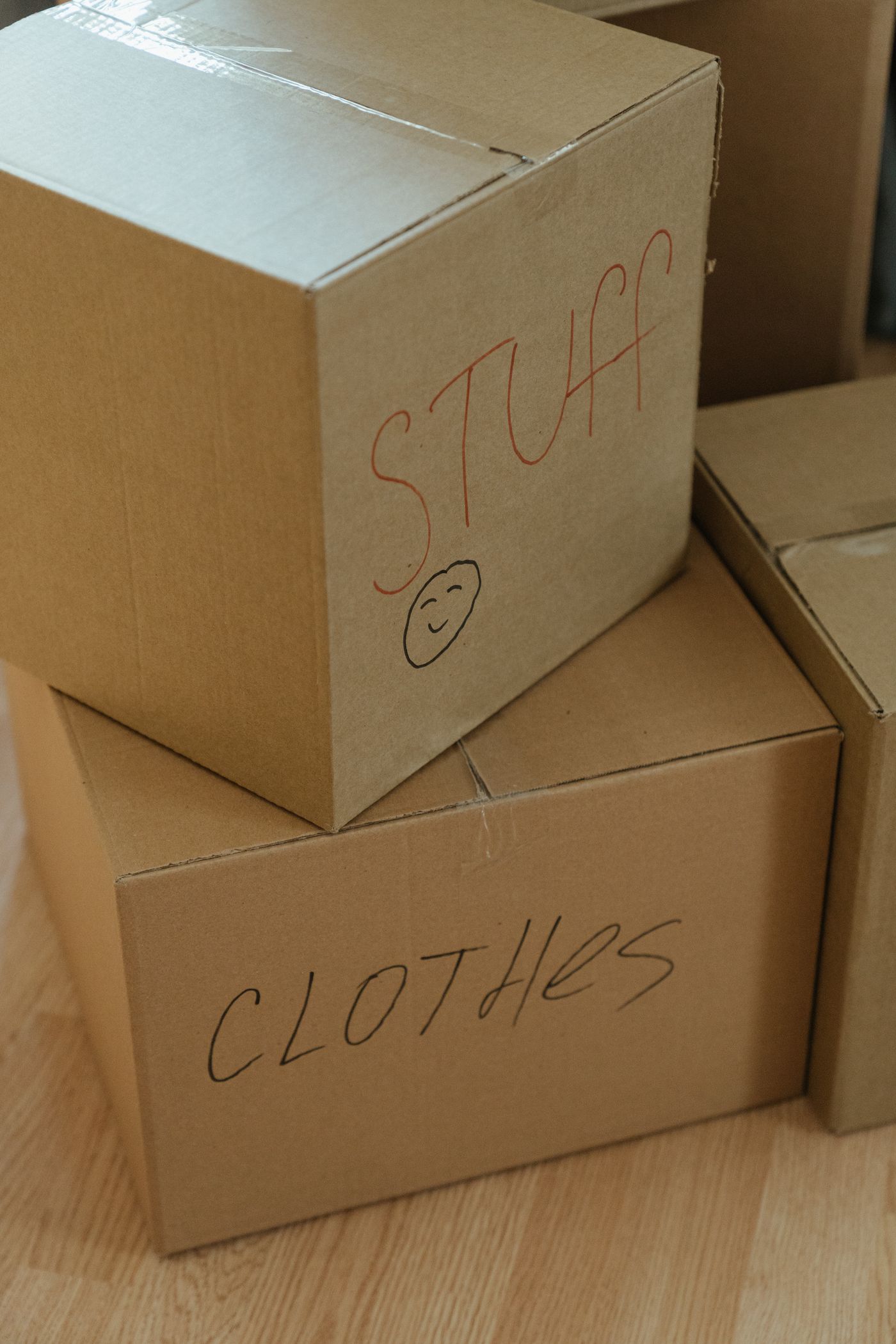 Smoke-damaged household contents packed out for off-site cleaning